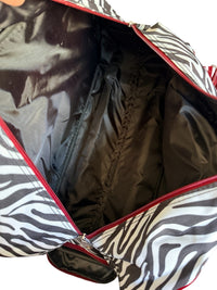 Gloria Vanderbilt Zebra Print Rolling Duffle Bag Carry On Weekender Luggage Y2K