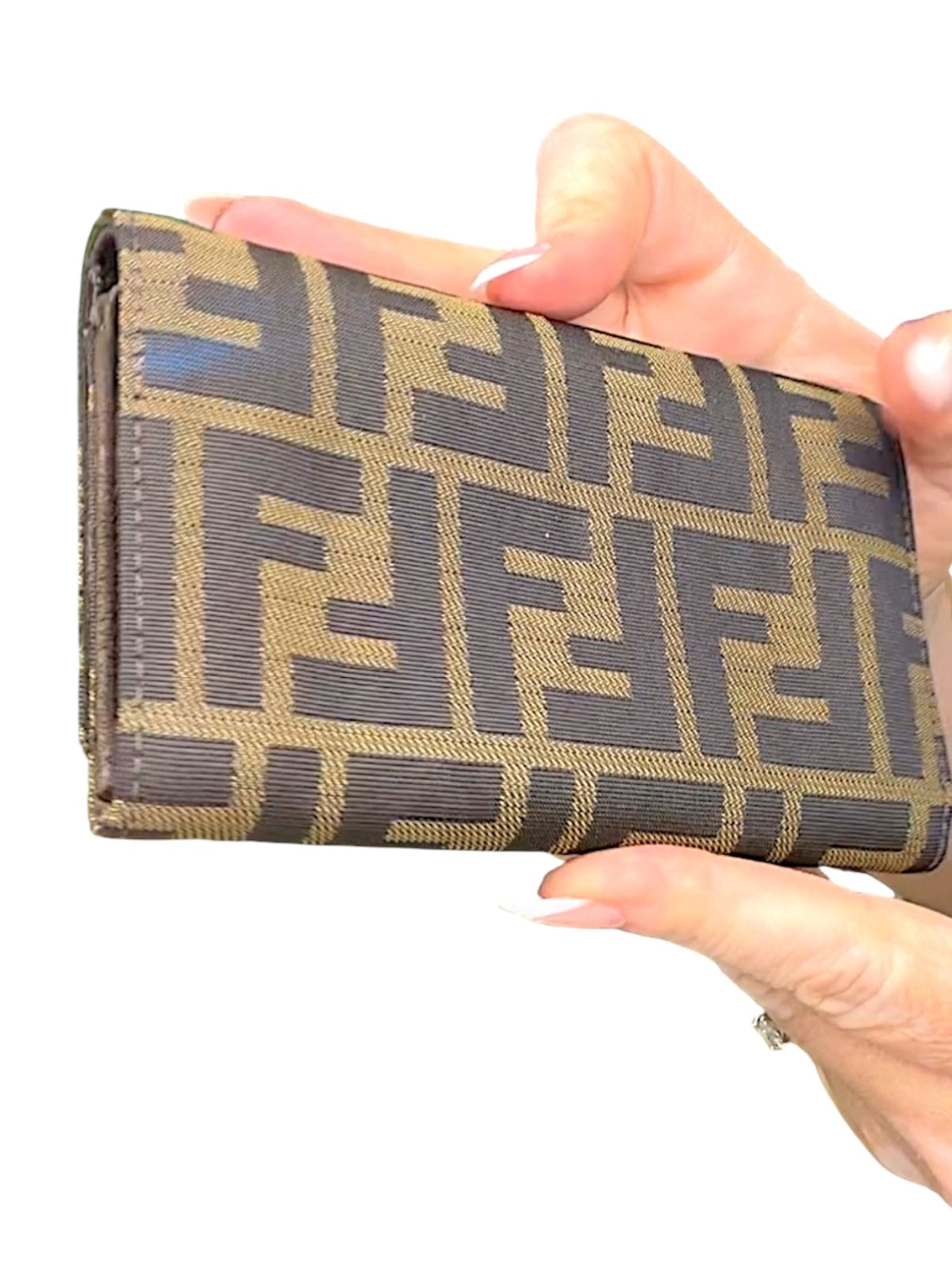Vintage Fendi Zucca FF Monogram Canvas Wallet Brown