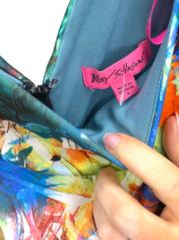 Betsey Johnson Colorful Abstract Print Midi Dress Size 4