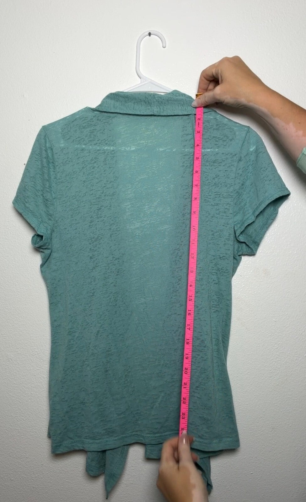 Sonoma Life + Style Teal Short Sleeve Open Front Cardigan Size L
