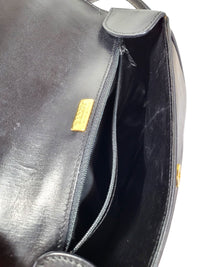 Bally Vintage Black Leather Crossbody Shoulder Bag