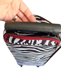 Gloria Vanderbilt Zebra Print Rolling Duffle Bag Carry On Weekender Luggage Y2K