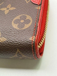 Louis Vuitton Retiro Zippy Wallet Monogram Cherry Red Leather
