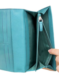 Celine Blue Leather Long Wallet authentic vintage Celine Large Flap Wallet