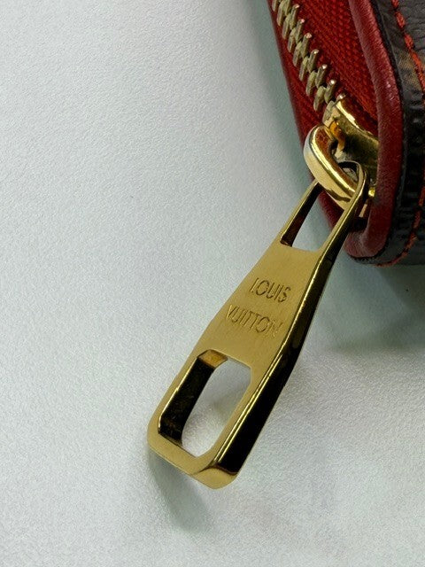 Louis Vuitton Retiro Zippy Wallet Monogram Cherry Red Leather