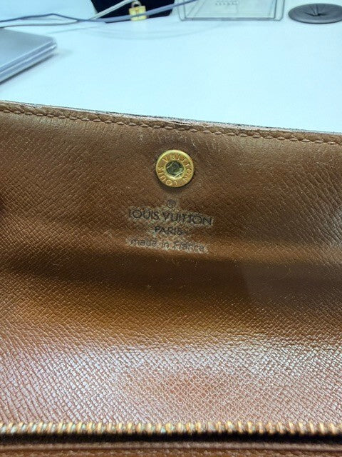 Louis Vuitton Vintage Monogram Continental Long Snap Wallet Brown