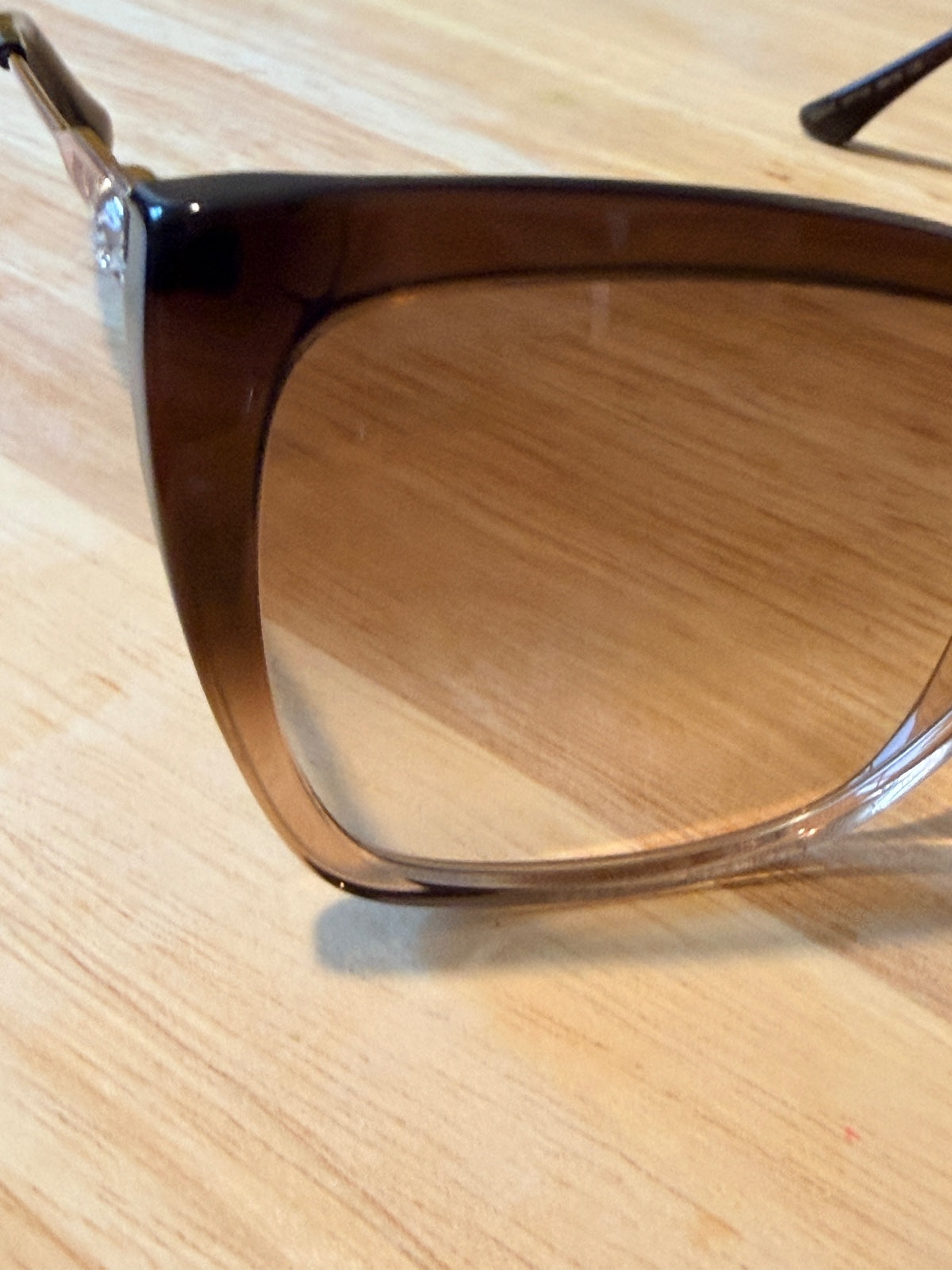 Jimmy Choo Brown Gradient Cat Eye Sunglasses with Crystal Detail