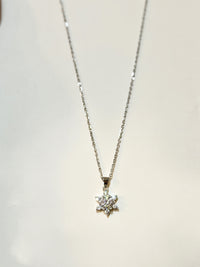 Moissanite authentic silver tone necklace 16”-18” New N2