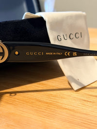 Gucci GG1029SA 001 Black Square Sunglasses Gray Gradient 57mm