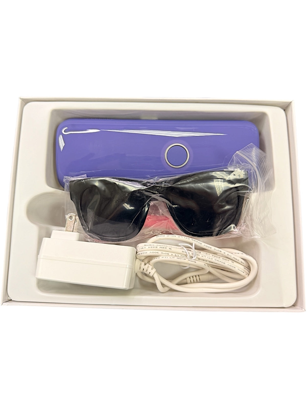 IPL Hair Removal Device with Goggles and Adapter - Purple