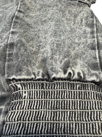 Vintage 80s Dirty Dancing Acid Wash Denim Crop Top Jeweled Buttons Size Large