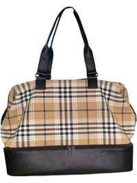 BEIS The Weekender Plaid Travel Bag Carry On Overnight Luggage Shoe Compartment