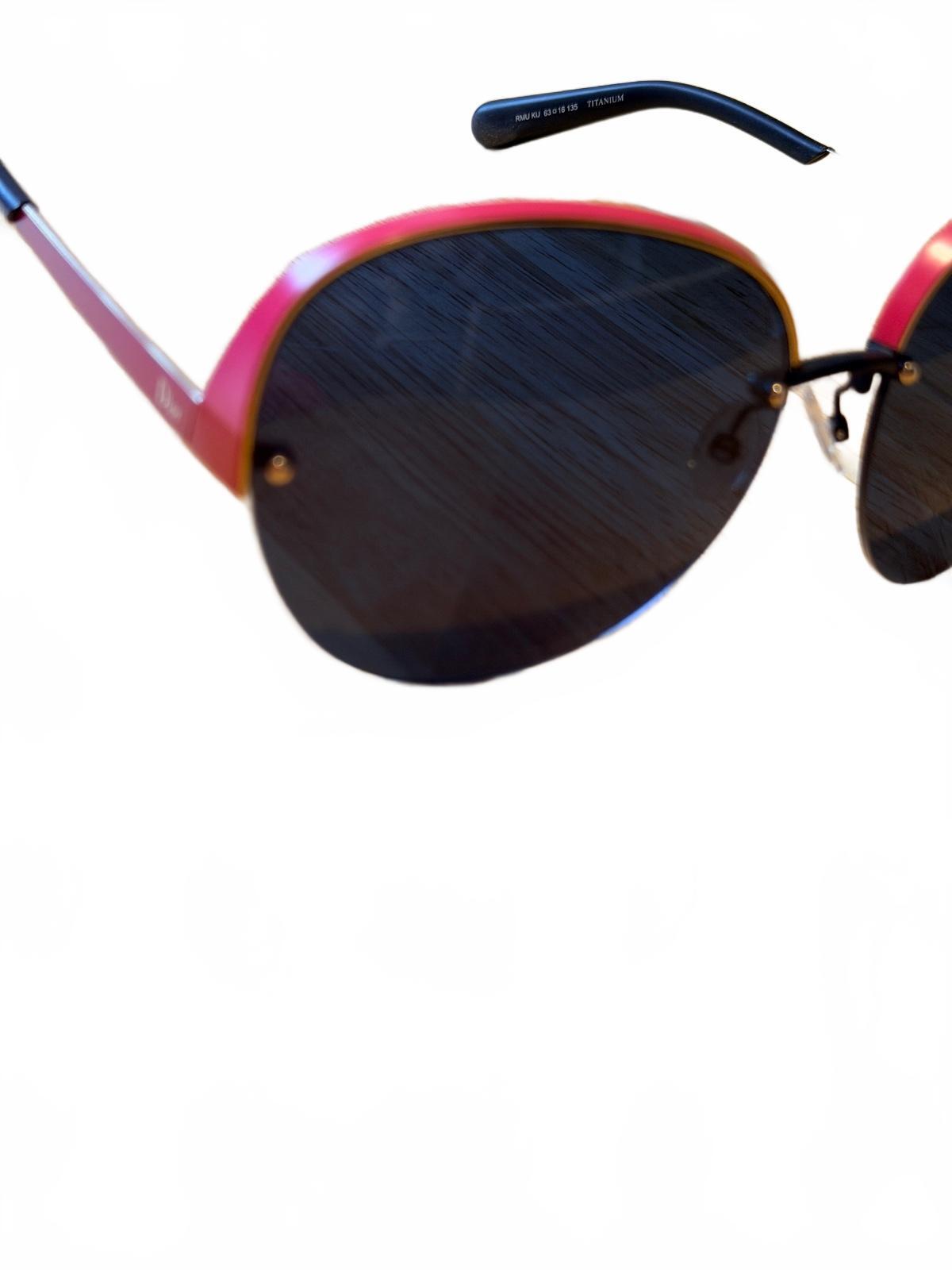 Christian Dior Superbe RMU KU Red Pink Titanium Sunglasses New with Case and COA
