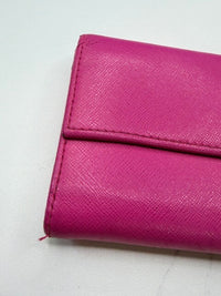 Furla Hot Pink Fuchsia Saffiano Leather Continental Wallet