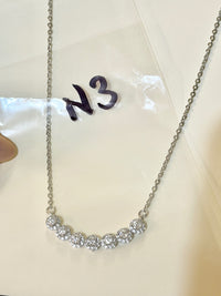 Moissanite authentic silver tone necklace 16”-18” New N3