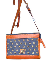 Dooney & Bourke Crossbody Bag with Signature Logo Print and Leather Trim