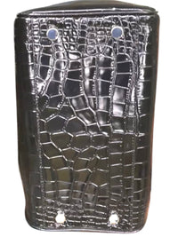 Michael Kors Grayson Medium Duffle Satchel Black Embossed Croc Crossbody NWT