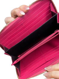 Saint Laurent Pink Leather Zip-Around Wallet