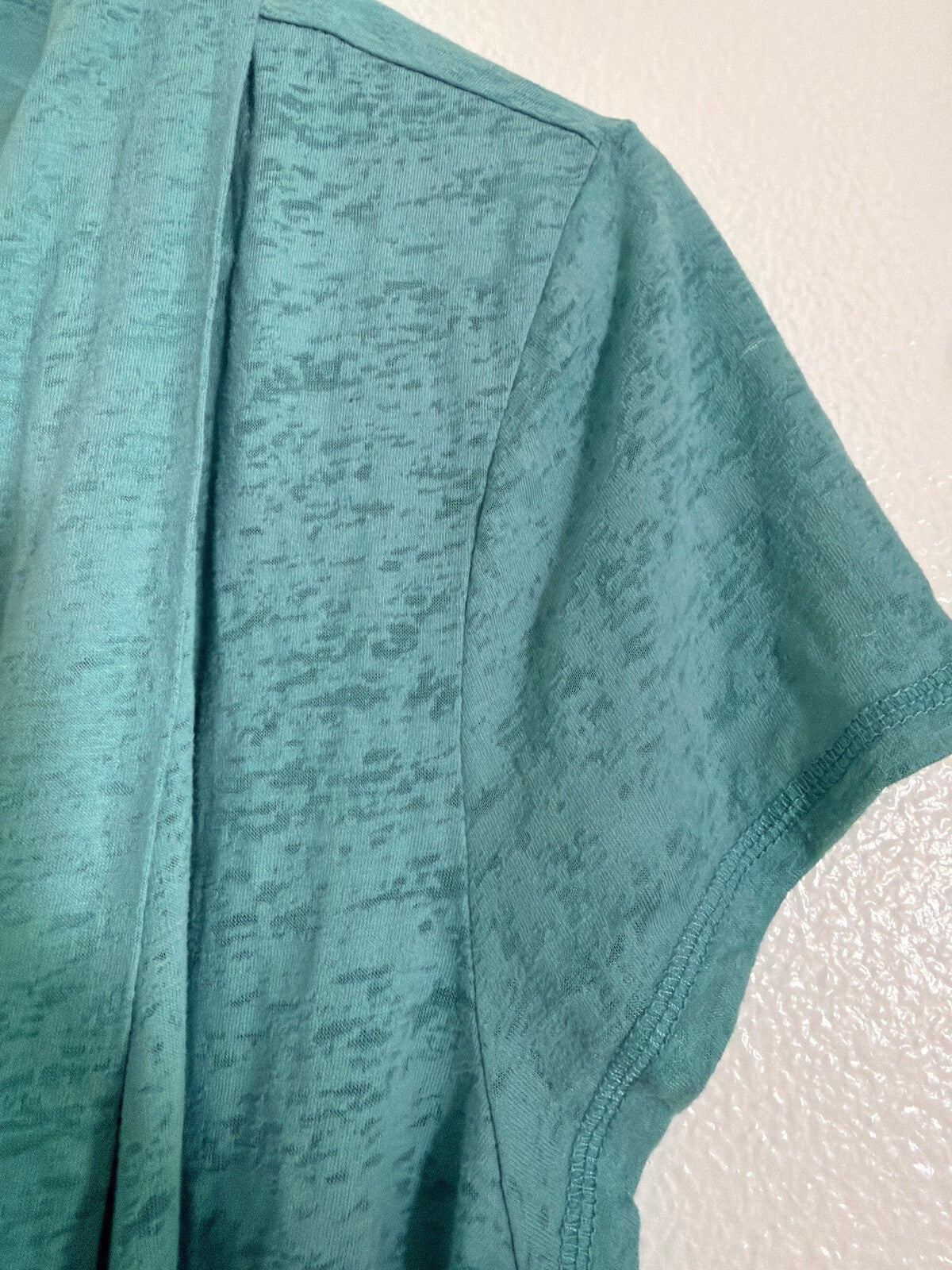 Sonoma Life + Style Teal Short Sleeve Open Front Cardigan Size L