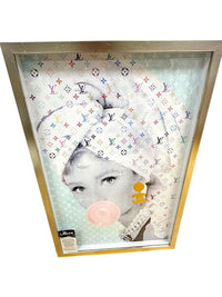 Oliver Gal Louis Vuitton Wall Art Print Audrey Hepburn with Gold Frame 16” x 24”