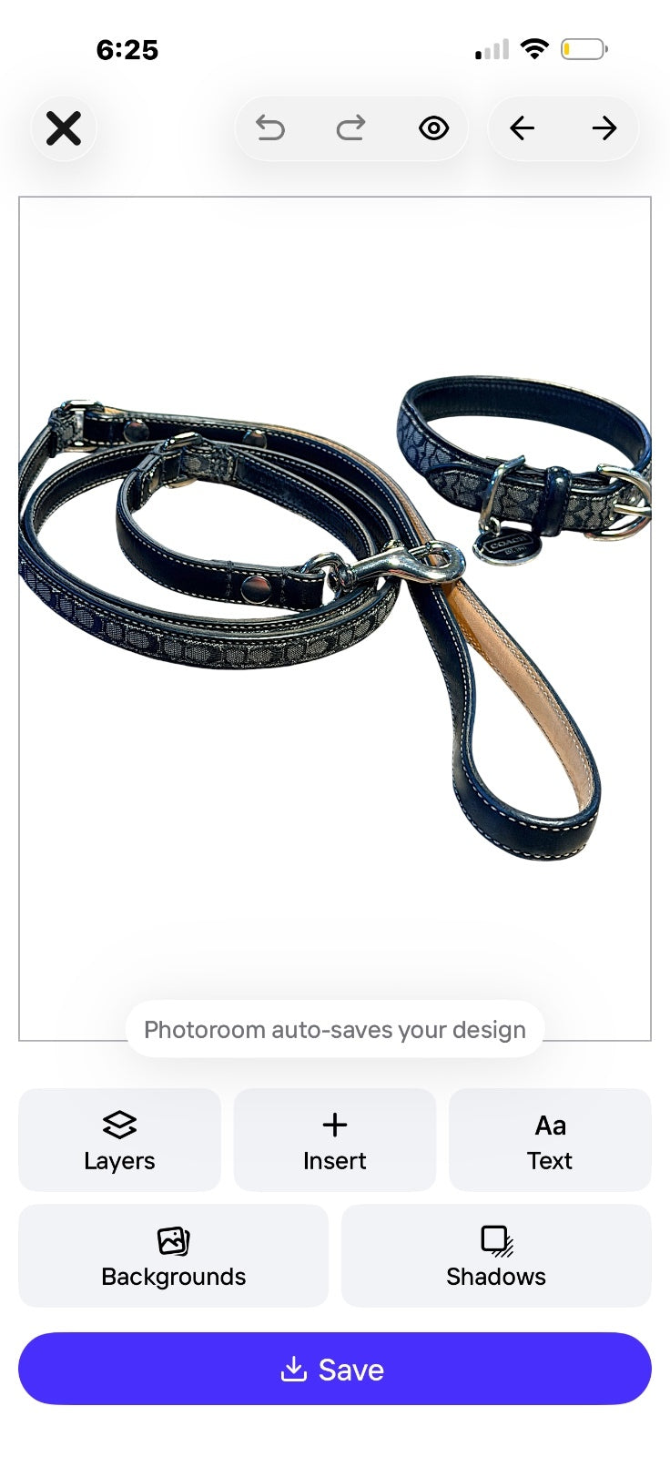 Coach Rare Black Signature Jacquard Authentic Dog Collar and Leash Set