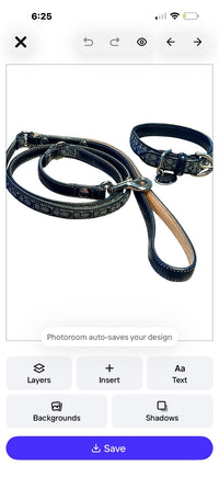 Coach Rare Black Signature Jacquard Authentic Dog Collar and Leash Set