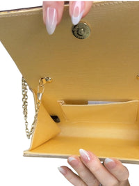 Kurt Geiger London Gold Glitter Acrylic Eagle Head Crossbody Clutch NWOT