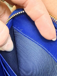 Prada Royal Blue Quilted Nylon Leather Zip Around Continental Wallet