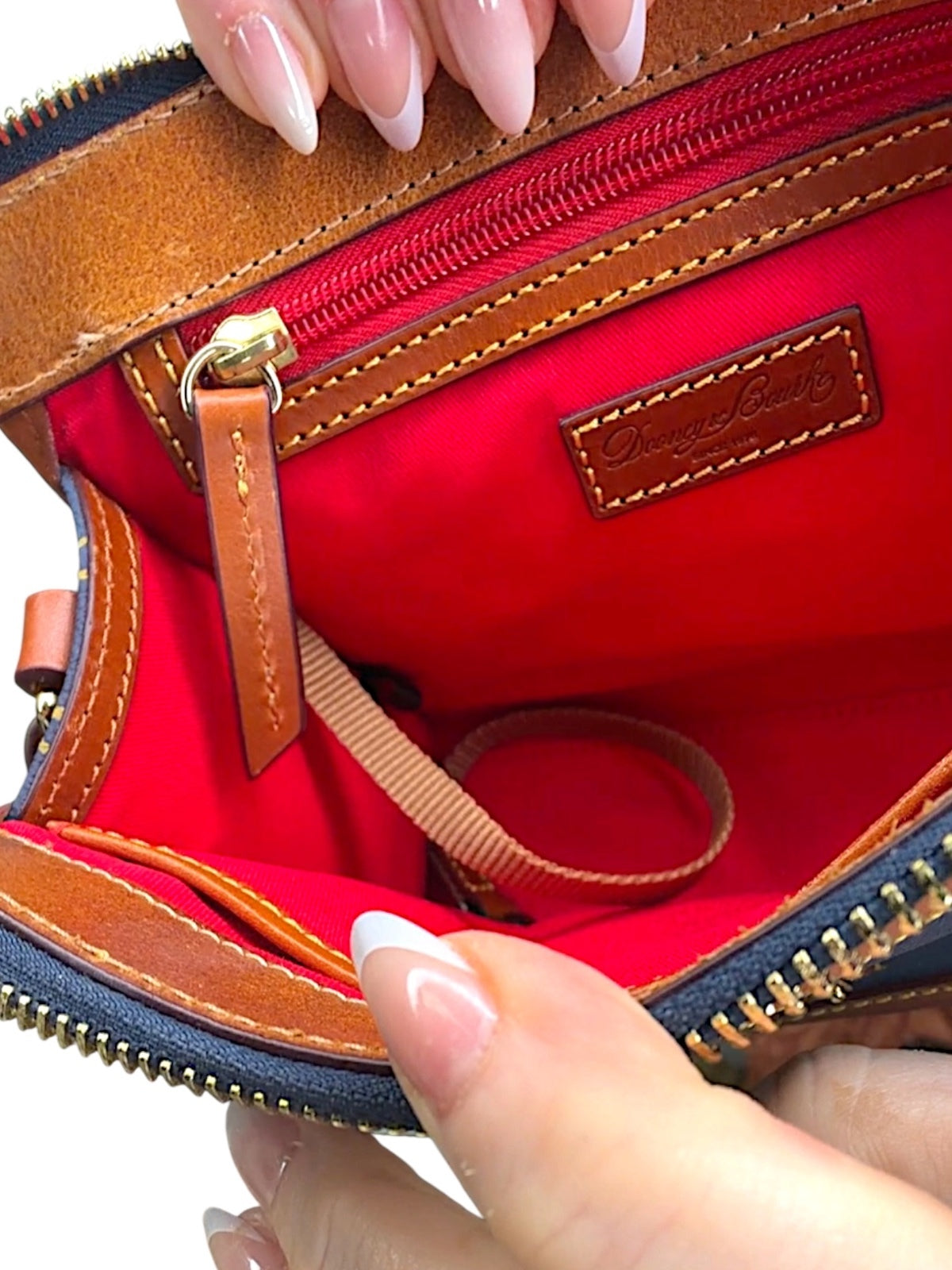 Dooney & Bourke Crossbody Bag with Signature Logo Print and Leather Trim