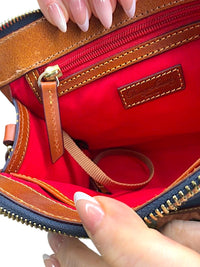 Dooney & Bourke Crossbody Bag with Signature Logo Print and Leather Trim