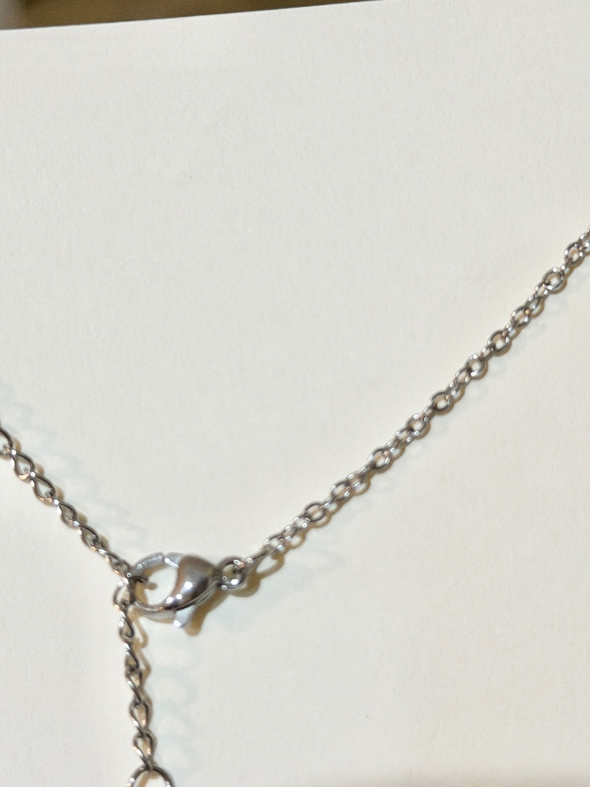Moissanite authentic silver tone necklace 16”-18” New N10