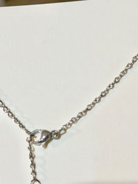 Moissanite authentic silver tone necklace 16”-18” New N10