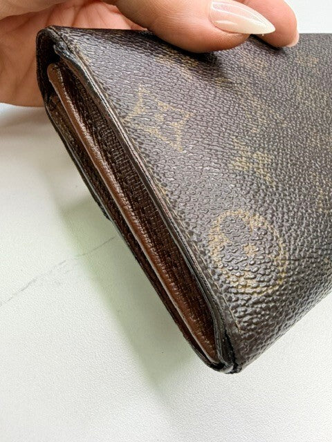 Louis Vuitton Vintage Monogram Continental Long Snap Wallet Brown