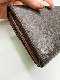Louis Vuitton Vintage Monogram Continental Long Snap Wallet Brown