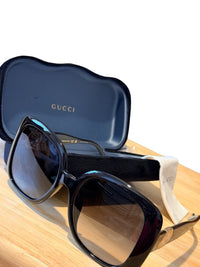 Gucci GG1029SA 001 Black Square Sunglasses Gray Gradient 57mm
