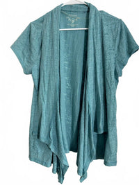 Sonoma Life + Style Teal Short Sleeve Open Front Cardigan Size L