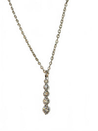 Moissanite authentic silver tone necklace 16”-18” New N7
