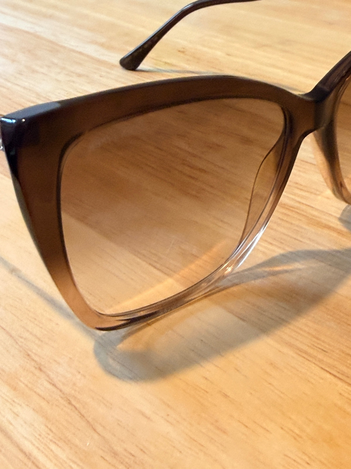 Jimmy Choo Brown Gradient Cat Eye Sunglasses with Crystal Detail