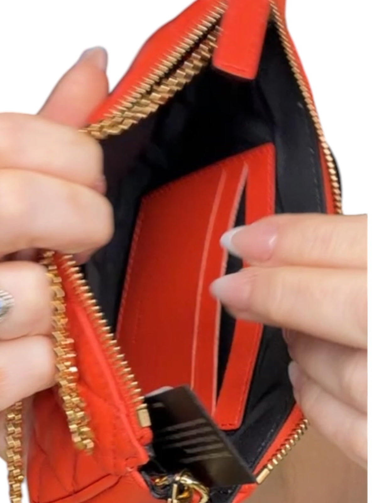 Versace Nappa Quilted Tribute Icon Pouch Quilted Orange Leather Crossbody Bag