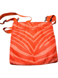 Coach Poppy Zebra Print Orange Nylon Crossbody Messenger Bag