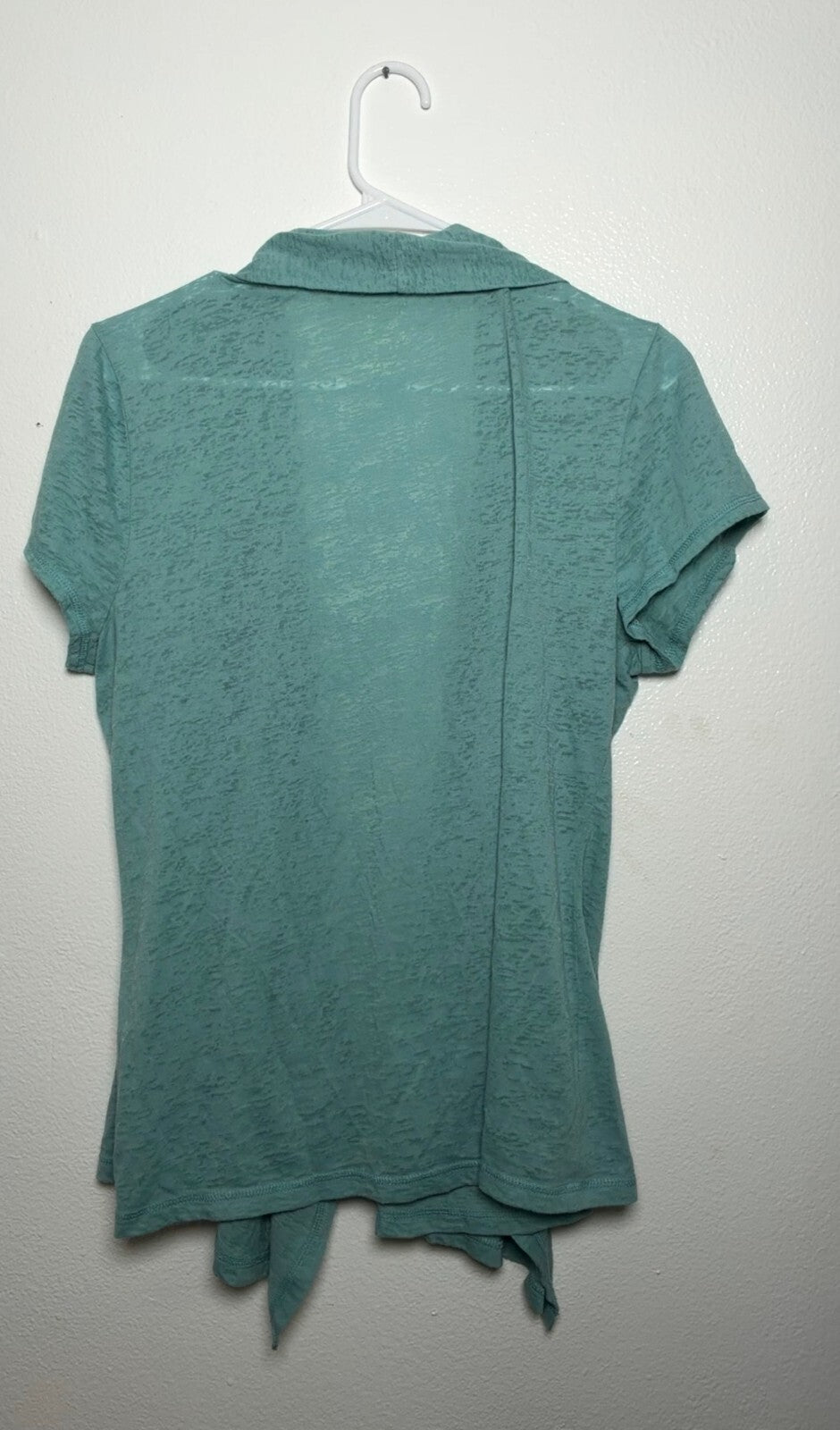 Sonoma Life + Style Teal Short Sleeve Open Front Cardigan Size L