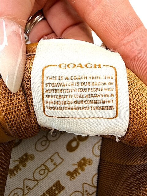 Coach Womens Soho Mixed Signature Patchwork Sneakers Beige Brown Women’s Size 9B
