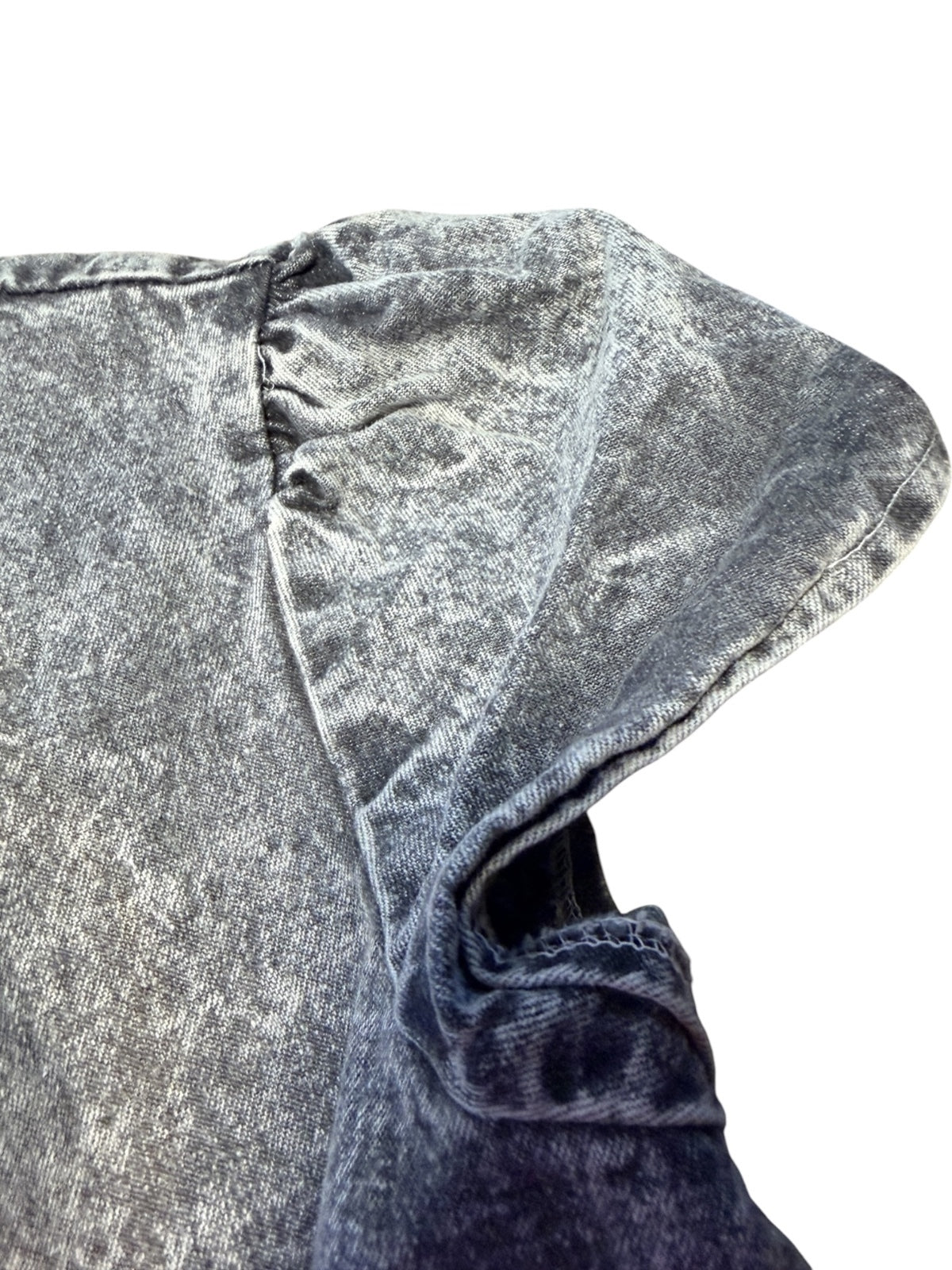 Vintage 80s Dirty Dancing Acid Wash Denim Crop Top Jeweled Buttons Size Large