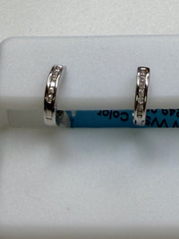 Sterling Silver Moissanite RP Hoop Earrings