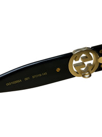Gucci Oversized Black Square Sunglasses with Gold GG Logo