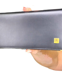 Dunhill Black Leather Long Wallet with Gold Accents - Minimalist Luxury Design