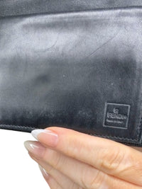 Fendi Black Folded Wallet with Metal Logo Plaque