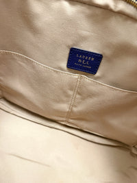 Lauren Ralph Lauren Navy Blue Leather Tote Bag