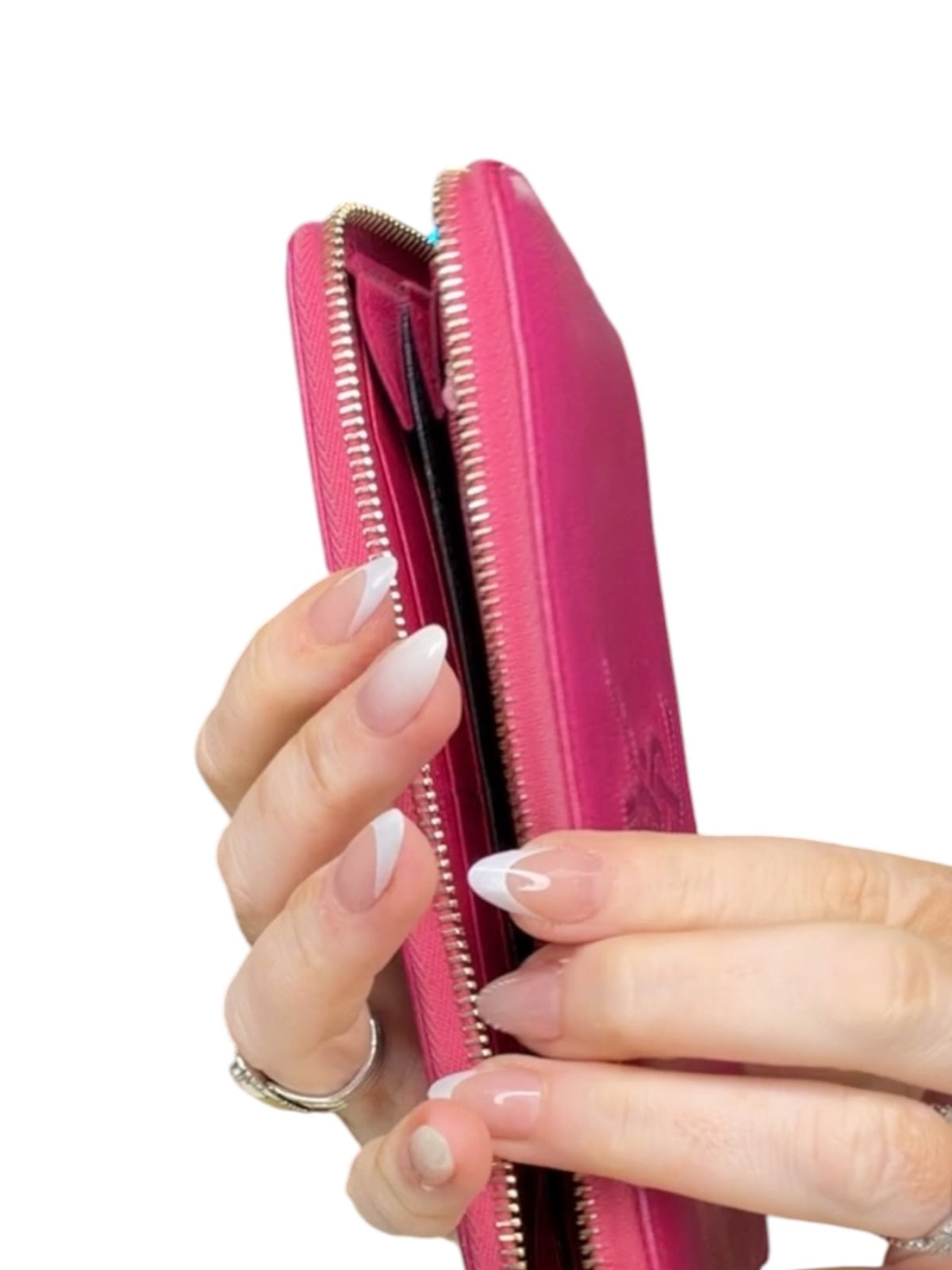 Saint Laurent Pink Leather Zip-Around Wallet