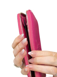 Saint Laurent Pink Leather Zip-Around Wallet